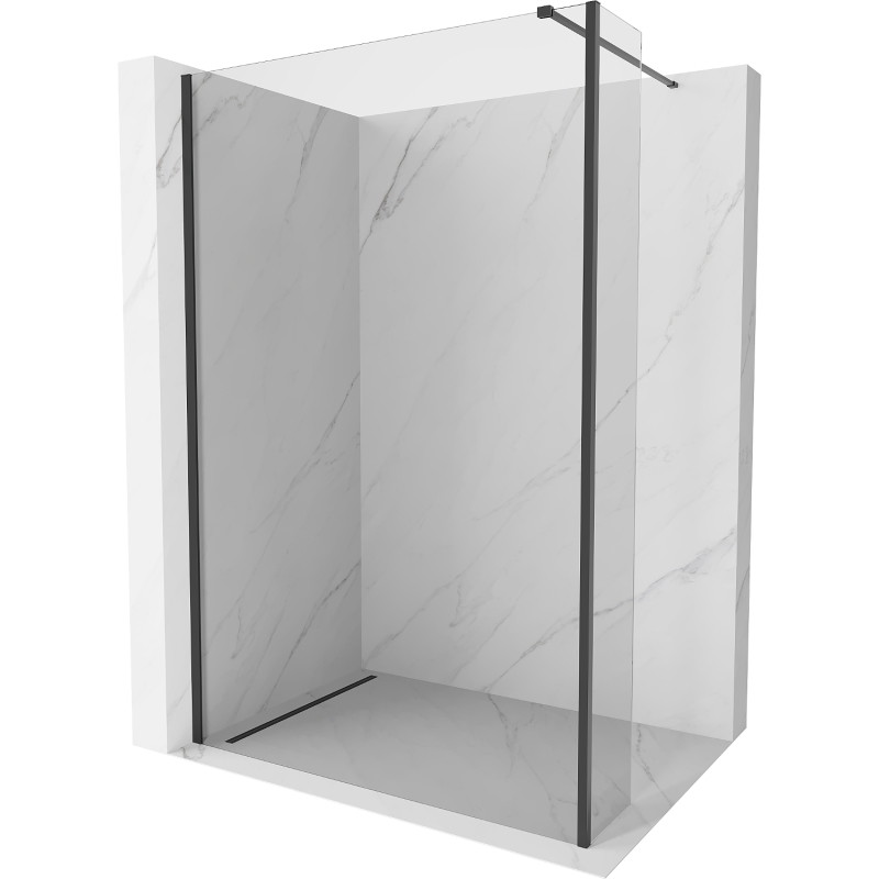 Mexen Kioto paroi de douche Walk-in 110 x 40 cm, transparent, noir - 800-110-212-70-00-040