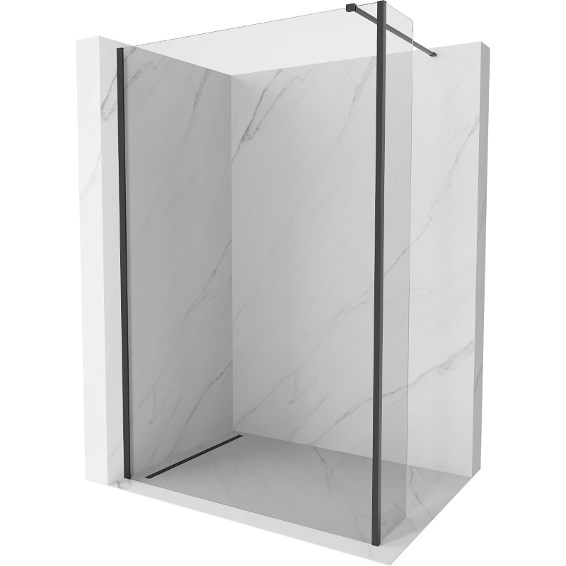 Mexen Kioto paroi de douche Walk-in 145 x 40 cm, transparent, noir - 800-145-212-70-00-040