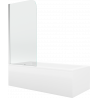 Mexen Cubik baignoire rectangulaire 160 x 70 cm avec habillage et paroi de douche 1-volet 80 cm, transparent, chrome - 55031607?