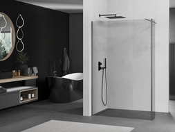 Mexen Kioto paroi de douche Walk-in 120 x 30 cm, transparent, gun metal - 800-120-212-95-00-030