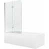 Mexen Cubik baignoire rectangulaire 160 x 70 cm avec habillage et paroi 2 battants 80 cm, transparent, chrome - 550316070X90080?