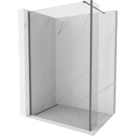 Paroi de douche Mexen Kioto Walk-in 135 x 40 cm, transparent, gun metal - 800-135-212-95-00-040