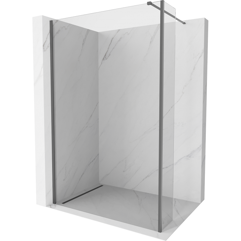 Mexen Kioto paroi de douche Walk-in 125 x 40 cm, transparent, gun metal - 800-125-212-95-00-040