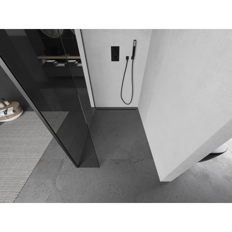 Mexen Kioto Paroi de douche Walk-in 130 x 40 cm, transparente, métal gun - 800-130-212-95-00-040