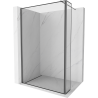 Mexen Kioto paroi de douche Walk-in 120 x 30 cm, cadre noir, métal fumé - 800-120-212-95-70-030