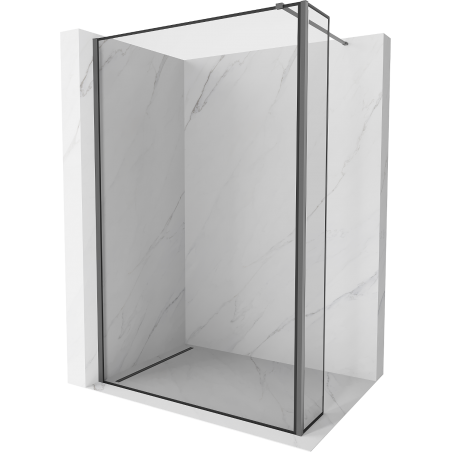 Mexen Kioto paroi de douche Walk-in 150 x 30 cm, motif noir, gun metal - 800-150-212-95-70-030