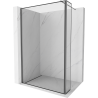 Mexen Kioto paroi de douche Walk-in 150 x 40 cm, cadre noir, métal Gun - 800-150-212-95-70-040