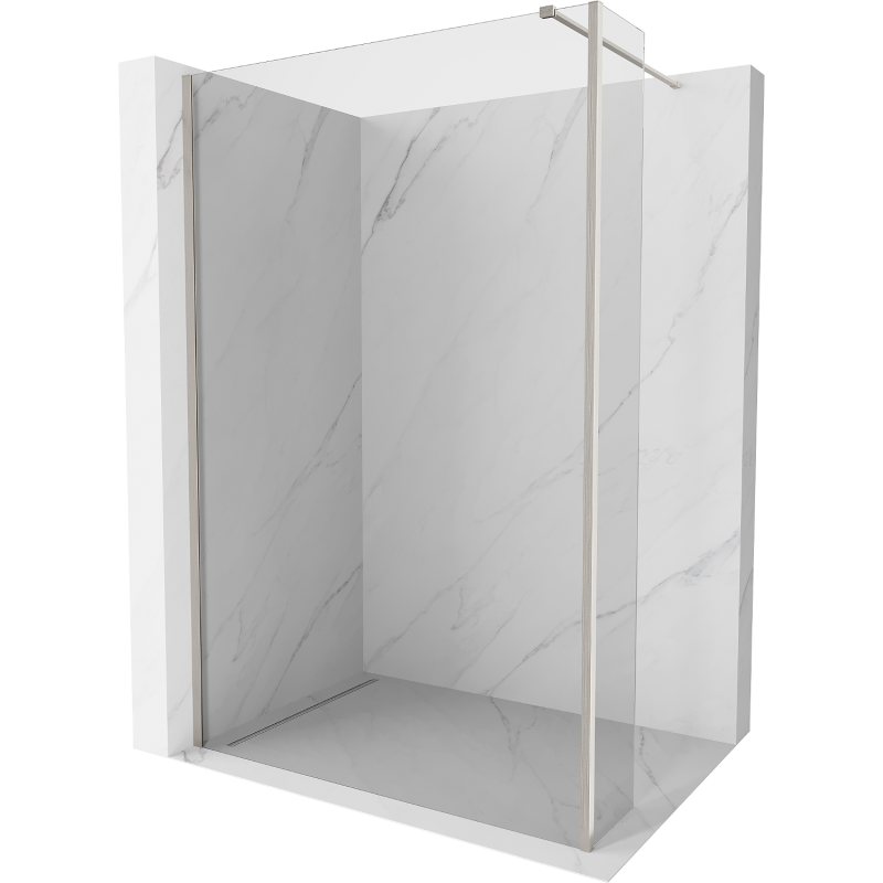 Mexen Kioto paroi de douche Walk-in 130 x 40 cm, transparent, nickel brossé - 800-130-212-97-00-040