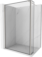 Mexen Kioto Paroi de douche Walk-in 100 x 30 cm, cadre noir, nickel brossé - 800-100-212-97-70-030