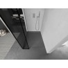 Mexen Kioto paroi de douche Walk-in 100 x 40 cm, cadre noir, nickel brossé - 800-100-212-97-70-040