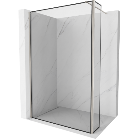 Mexen Kioto paroi de douche Walk-in 100 x 40 cm, cadre noir, nickel brossé - 800-100-212-97-70-040