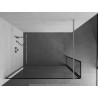 Mexen Kioto paroi de douche Walk-in 100 x 40 cm, cadre noir, nickel brossé - 800-100-212-97-70-040