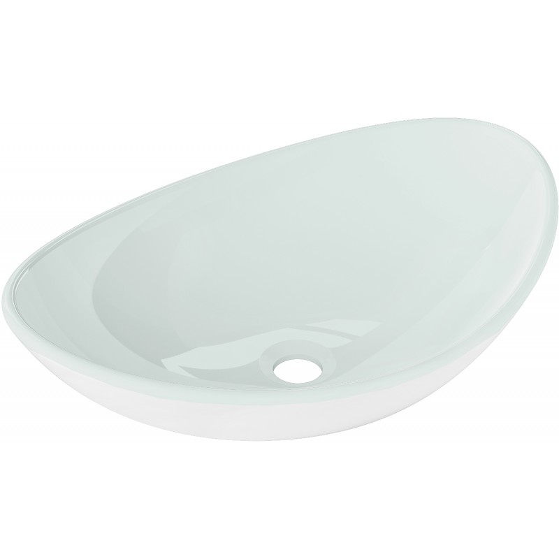Mexen Sonia lavabo à comptoir en verre 54 x 37 cm, Blanc - 24145430