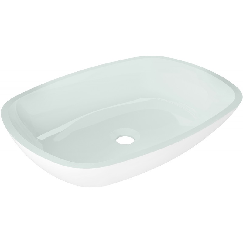 Mexen Araks lavabo à comptoir en verre 54 x 39 cm, Blanc - 24155430