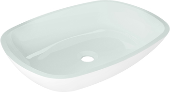 Mexen Araks lavabo à comptoir en verre 54 x 39 cm, Blanc - 24155430