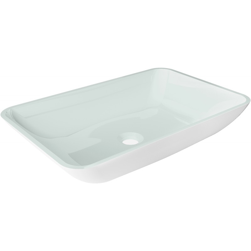 Mexen Megan lavabo à comptoir en verre 56 x 36 cm, Blanc - 24135630