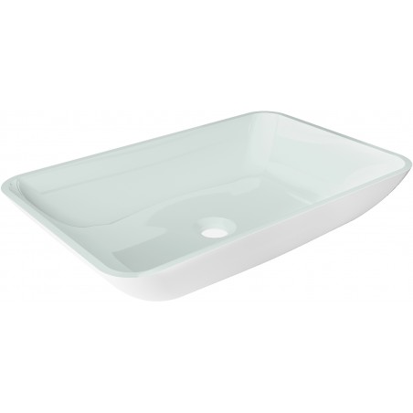 Mexen Megan lavabo à comptoir en verre 56 x 36 cm, Blanc - 24135630