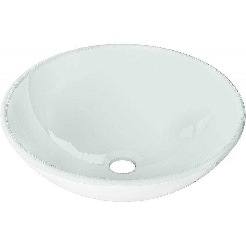 Mexen Mira lavabo à comptoir en verre 42 x 42 cm, Blanc - 24124230