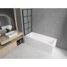 Mexen Cubik baignoire rectangulaire 160 x 70 cm avec habillage et paroi de douche 1 battant 70 cm, motif noir