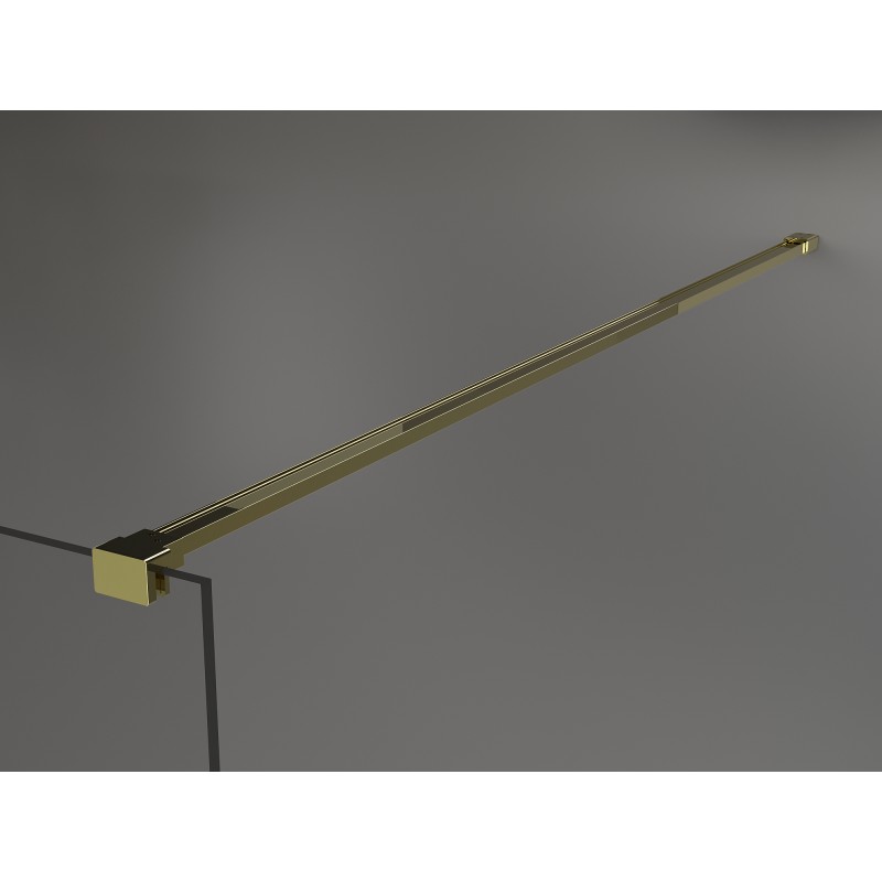 Mexen Kioto paroi de douche autoportante 100 x 200 cm, grille noire 8 mm, or - 800-100-002-50-77