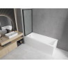 Mexen Cubik baignoire rectangulaire 160 x 70 cm avec habillage et écran 1 volet 80 cm, motif noir - 550316070X9308017070
