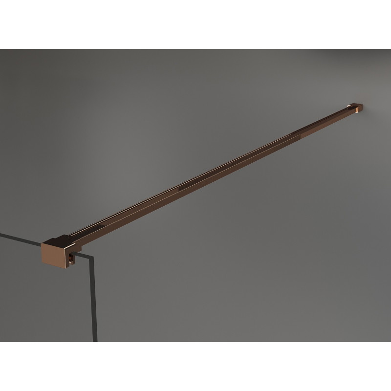 Mexen Kioto paroi de douche autoportante 120 x 200 cm, motif blanc 8 mm, or rose - 800-120-002-60-85