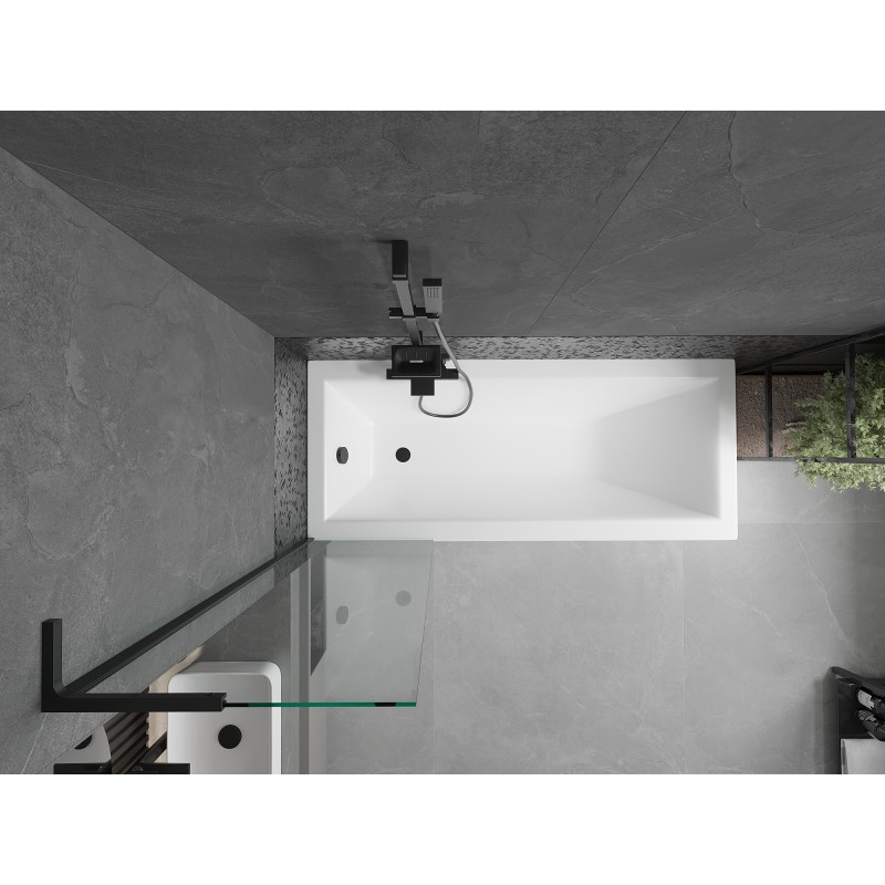 Mexen Next L paroi de baignoire 1 volet 50 x 150 cm, transparent, noir - 895-050-000-03-00-70