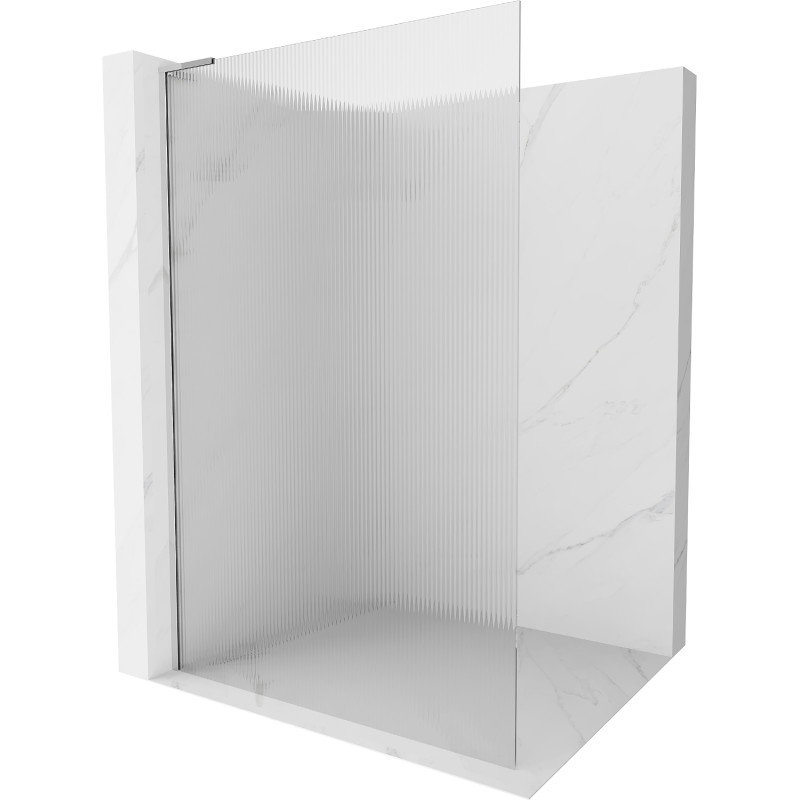 Mexen Kioto L paroi de douche Walk-in 70 x 200 cm, rayures, chrome - 800-070-103-01-09