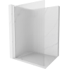 Mexen Kioto L paroi de douche Walk-in 100 x 200 cm, en verre transparent, blanche - 800-100-103-20-09