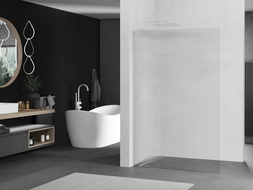 Mexen Kioto L paroi de douche Walk-in 100 x 200 cm, en verre transparent, blanche - 800-100-103-20-09
