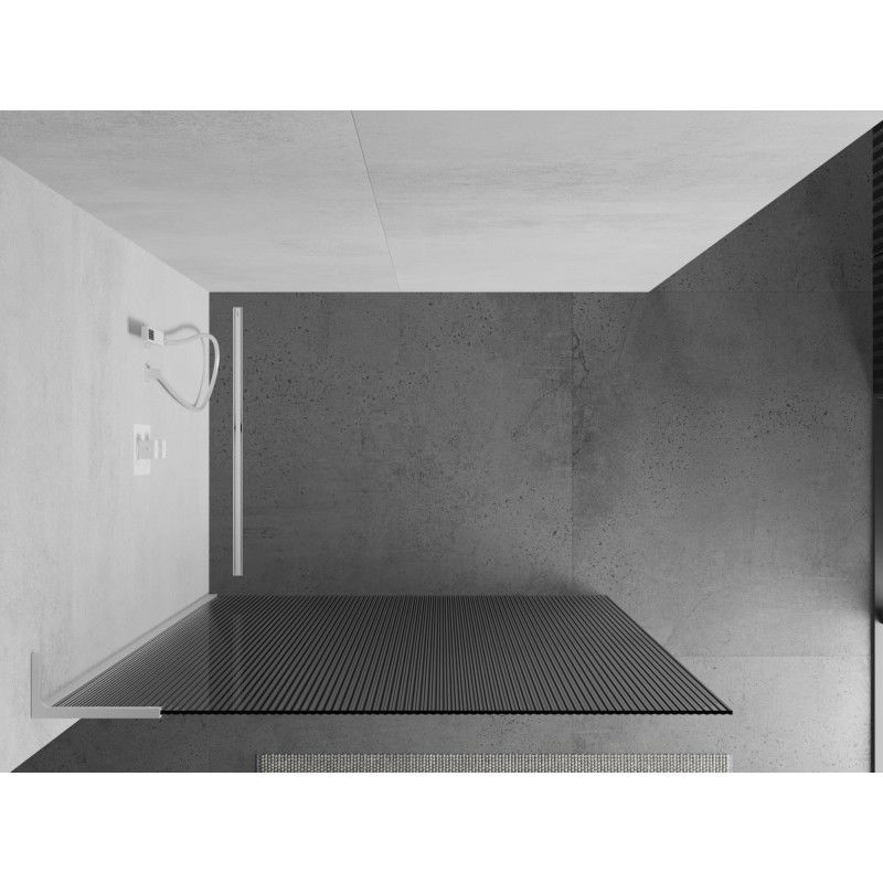 Mexen Kioto L paroi de douche Walk-in 110 x 200 cm, rayée, blanche - 800-110-103-20-09