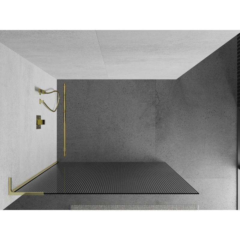 Mexen Kioto L paroi de douche Walk-in 80 x 200 cm, stries, or - 800-080-103-50-09
