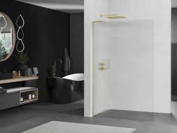 Mexen Kioto L paroi de douche Walk-in 90 x 200 cm, striée, or brossé - 800-090-103-55-09