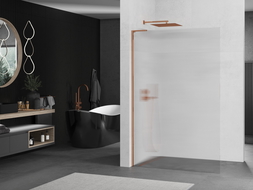 Mexen Kioto L paroi de douche Walk-in 120 x 200 cm, rayures, or rose - 800-120-103-60-09