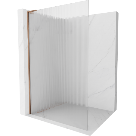 Mexen Kioto L paroi de douche Walk-in 100 x 200 cm, finition brossée, cuivre - 800-100-103-65-09