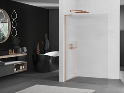 Mexen Kioto L paroi de douche Walk-in 120 x 200 cm, rayures, cuivre brossé - 800-120-103-65-09