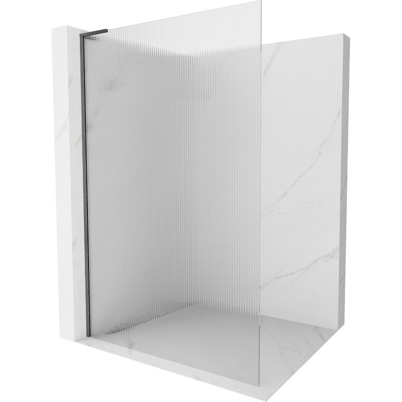 Mexen Kioto L paroi de douche Walk-in 100 x 200 cm, rayures, gris canon brossé - 800-100-103-66-09