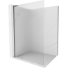 Mexen Kioto L paroi de douche Walk-in 100 x 200 cm, rayures, gris canon brossé - 800-100-103-66-09