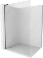 Mexen Kioto L paroi de douche Walk-in 80 x 200 cm, rainures, gun metal - 800-080-103-95-09