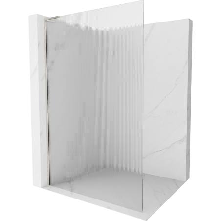Mexen Kioto L paroi de douche Walk-in 80 x 200 cm, clair, nickel brossé - 800-080-103-97-09