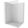 Mexen Kioto L paroi de douche Walk-in 80 x 200 cm, clair, nickel brossé - 800-080-103-97-09