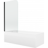 Mexen Cubik baignoire rectangulaire 170 x 70 cm avec habillage et paroi 1-volet 70 cm, transparent, noir - 550317070X9007017000