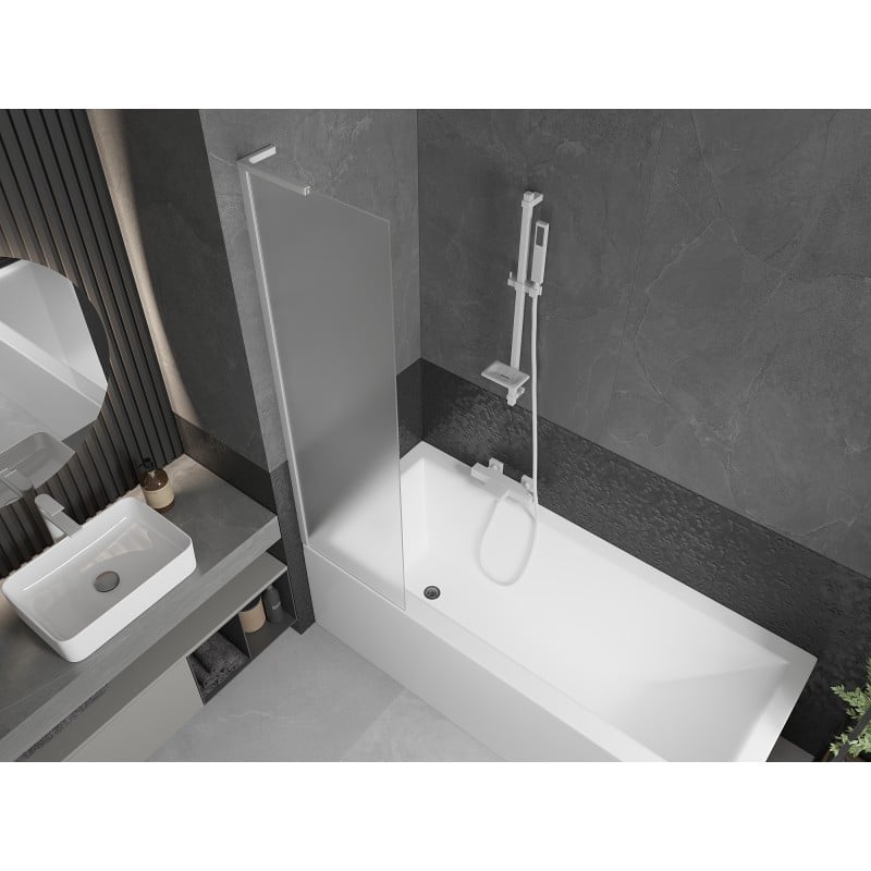 Mexen Next L paroi de baignoire 1 volet 50 x 150 cm, dépoli, blanc - 895-050-000-03-30-20