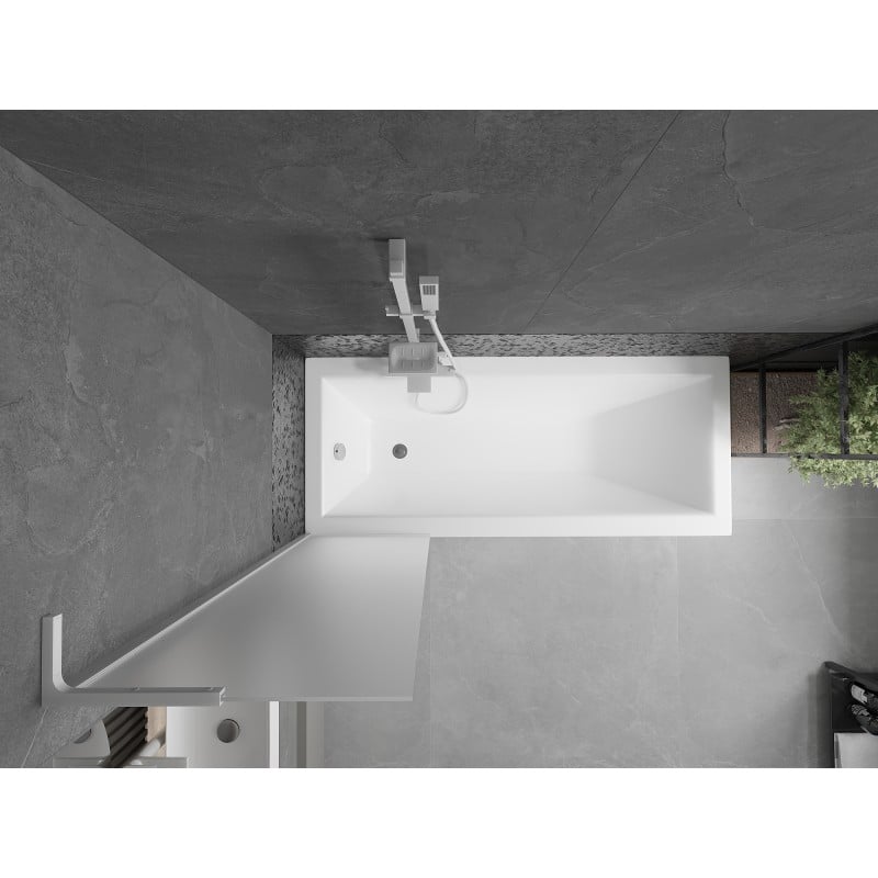 Mexen Next L paroi de baignoire 1 volet 50 x 150 cm, dépoli, blanc - 895-050-000-03-30-20