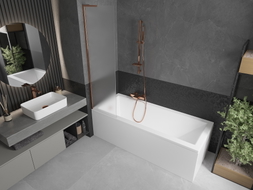 Mexen Next L paroi de baignoire 1-volet 50 x 150 cm, dépoli, or rose - 895-050-000-03-30-60
