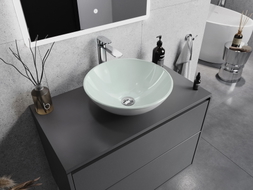 Mexen Mira lavabo en verre sur plan 42 x 42 cm, blanc - 24124230