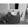 Mexen Mira lavabo en verre sur plan 42 x 42 cm, blanc - 24124230