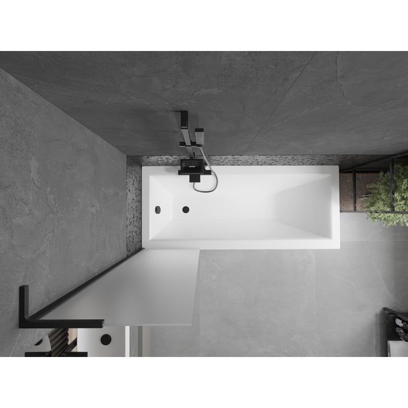 Mexen Next L paroi de baignoire 1-volet 50 x 150 cm, dépoli, noir - 895-050-000-03-30-70