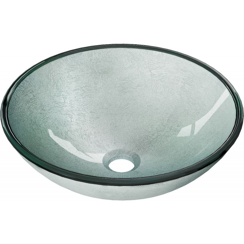 Mexen Mira lavabo à comptoir en verre 42 x 42 cm, Argent - 24124211
