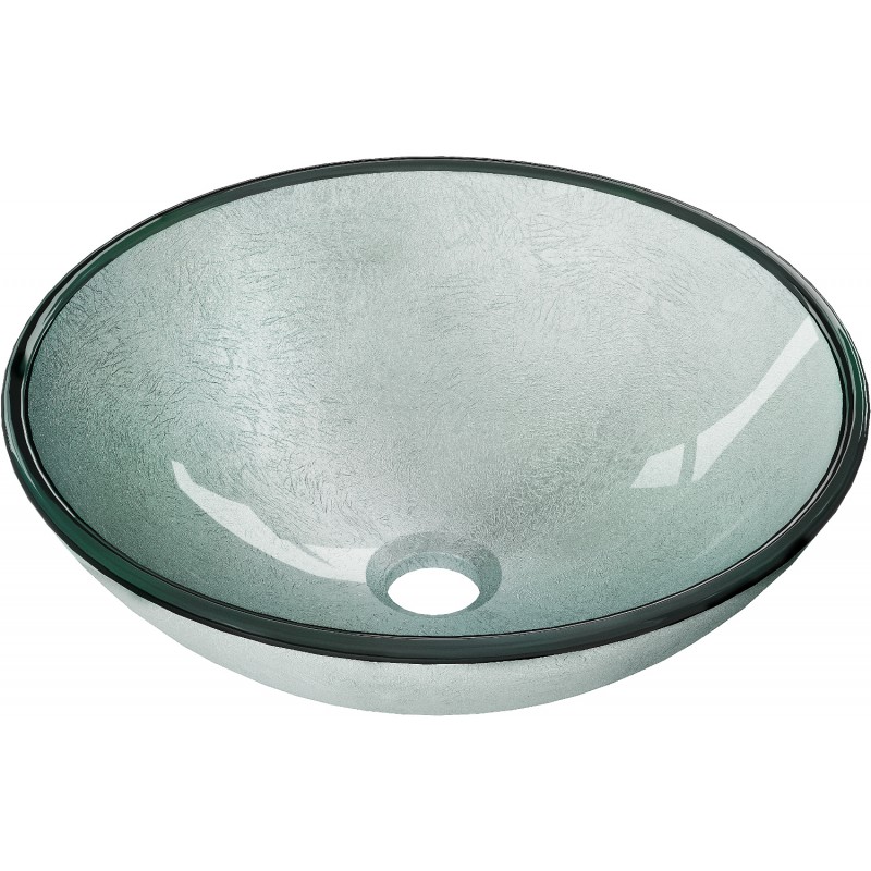 Mexen Mira vasque à poser en verre 42 x 42 cm, argentée - 24124211